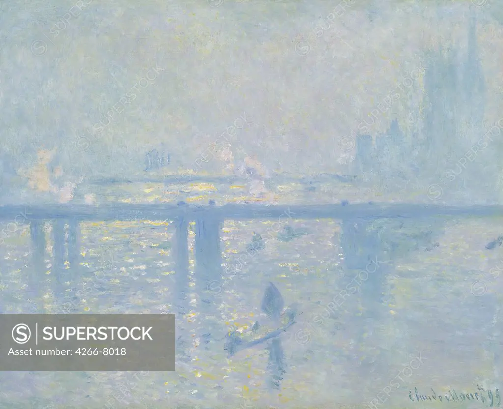River Thames by Claude Monet, Oil on canvas, 1899, 1840-1926, Thyssen-Bornemisza Collections, 64,8x80,6