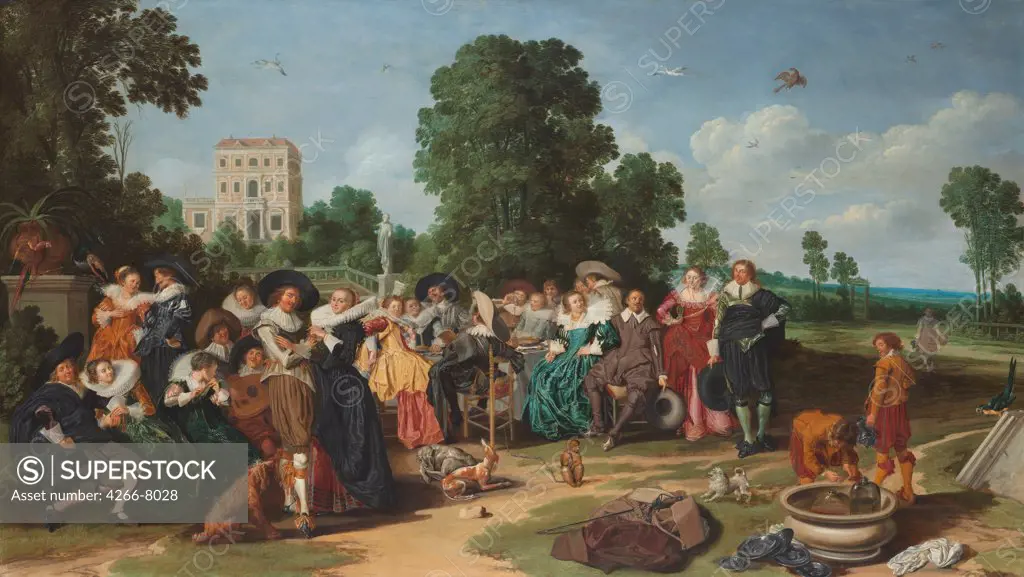 Fete Champetre by Dirck Hals, oil on wood, 1627, 1591-1656, Holland, Amsterdam, Rijksmuseum, 77,6x135,7