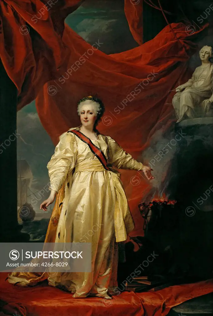Empress Catherine II by Dmitri Grigorievich Levitsky, oil on canvas, 1780s, 1735-1822, Russia, Moscow, State Tretyakov Gallery, 110x76,8