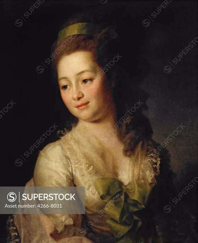 Portrait of Maria Dyakova by Dmitri Grigorievich Levitsky, oil on canvas, 1778, 1735-1822, Russia, Moscow, State Tretyakov Gallery, 61x50