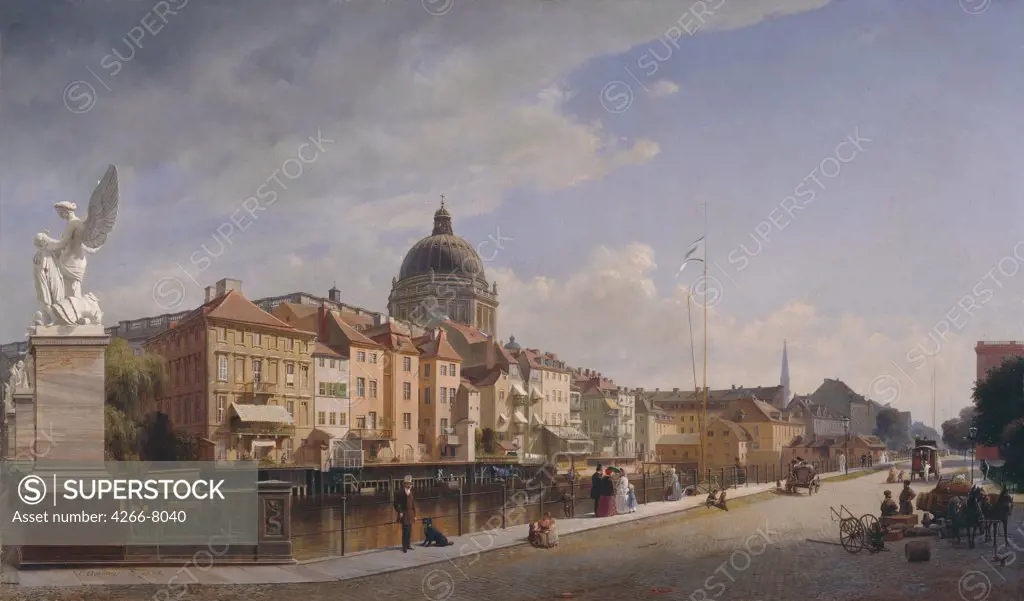 Berlin view by Johann Philipp Eduard Gaertner, oil on canvas, 1855, 1801-1877, Germany, Berlin, Staatliche Museen, 57x96