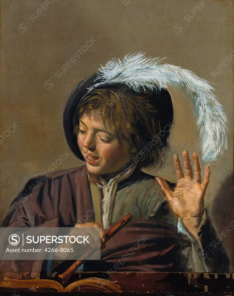 Flute player by Frans Hals, oil on canvas, circa 1623, 1581-1666, Germany, Berlin, Staatliche Museen, 68,8x55,2