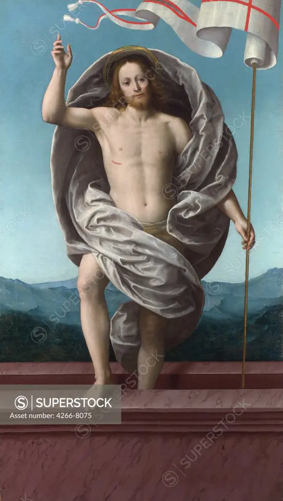 Resurrection of Jesus Christ by Gaudenzio Ferrari, oil on canvas, circa 1540, circa 1477-1546, School of Siena, England, London, National Gallery, 152,4x84,5