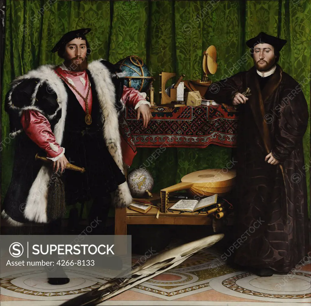 Noble men by Hans Holbein Younger, oil on wood, 1533, 1497-1543, England, London, National Gallery, 206x209