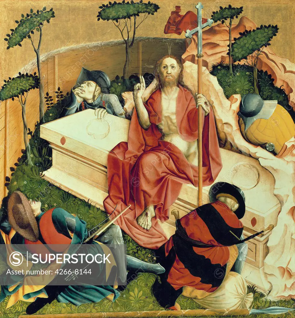 Resurrection of Jesus Christ by Hans Multscher, oil on wood, 1437, circa 1400-1467, Germany, Berlin, Staatliche Museen, 150x140