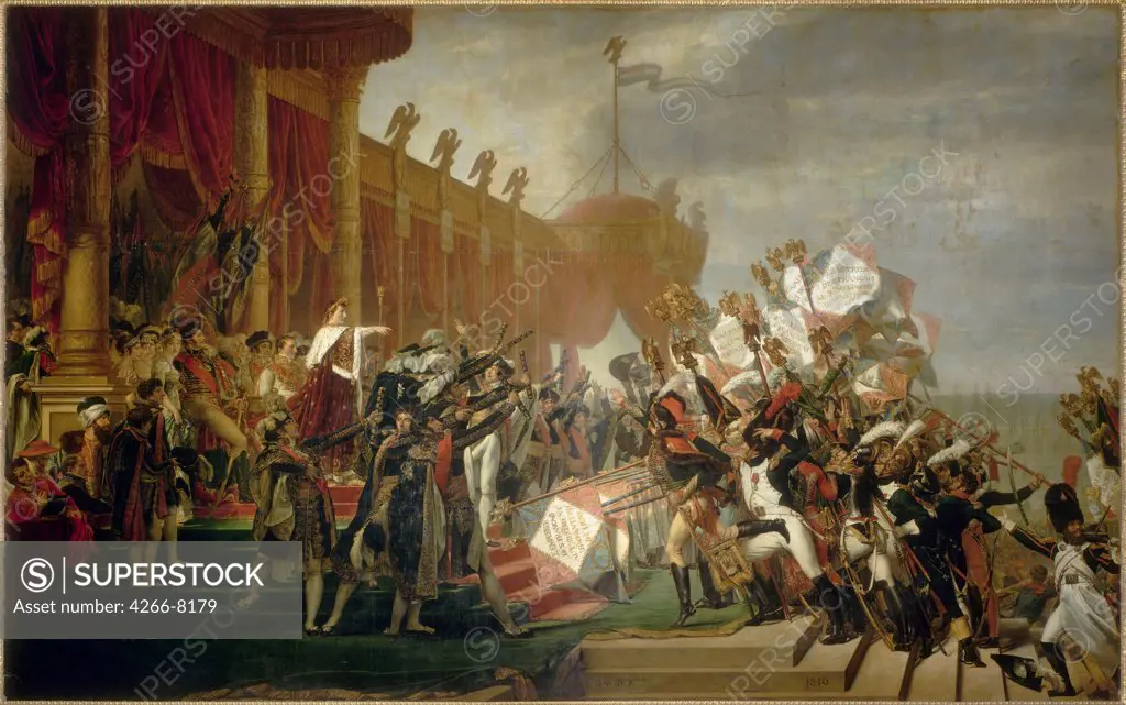 Napoleonic army by Jacques Louis David, oil on canvas, 1810, 1748-1825, France, Paris, Musee de l'Histoire de France, 610x971