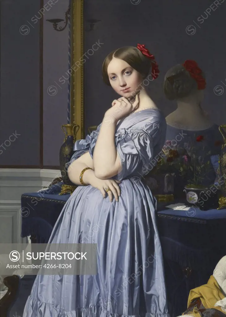Portrait of Comtesse d'Haussonville by Jean Auguste Dominique Ingres, Oil on canvas, 1845, 1780-1867, USA, Washington, D.C., Freer Gallery of Art, 131,8x92