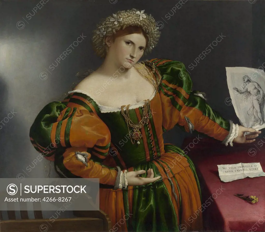 Portrait of woman by Lorenzo Lotto, Oil on canvas, circa 1530, 1480-1556, Great Britain, London, National Gallery, 96, 5x110, 6