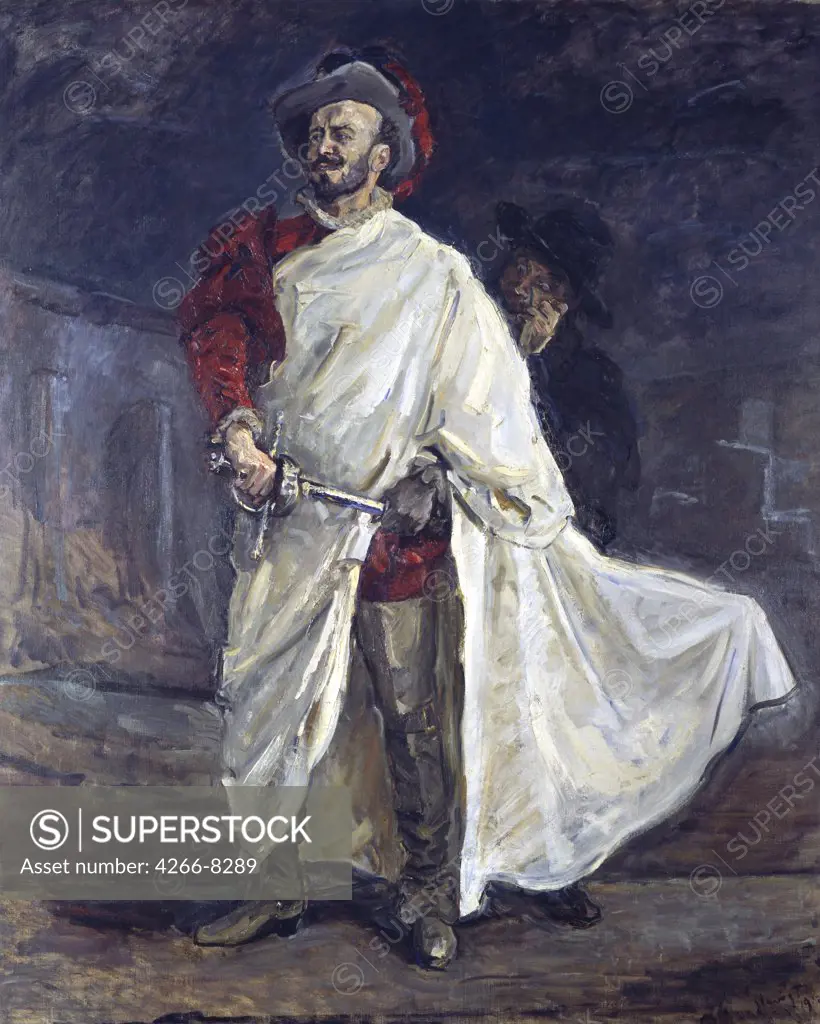 Singer Francisco d'Andrade in Don Giovanni opera by Max Slevogt, Oil on canvas, 1902, 1868-1932, Germany, Berlin, Staatliche Museen, 215x160
