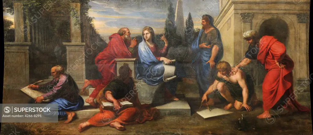 Illustration with Socrates by Michel Corneille the Younger, Oil on canvas, 1642-1708, Musee de l'Histoire de France, 100x200