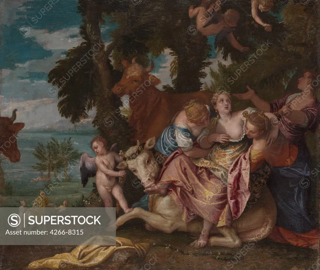 Rape of Europe by Paolo Veronese, Oil on canvas, circa 1570, 1528-1588, Great Britain, London, National Gallery, 59, 5x70