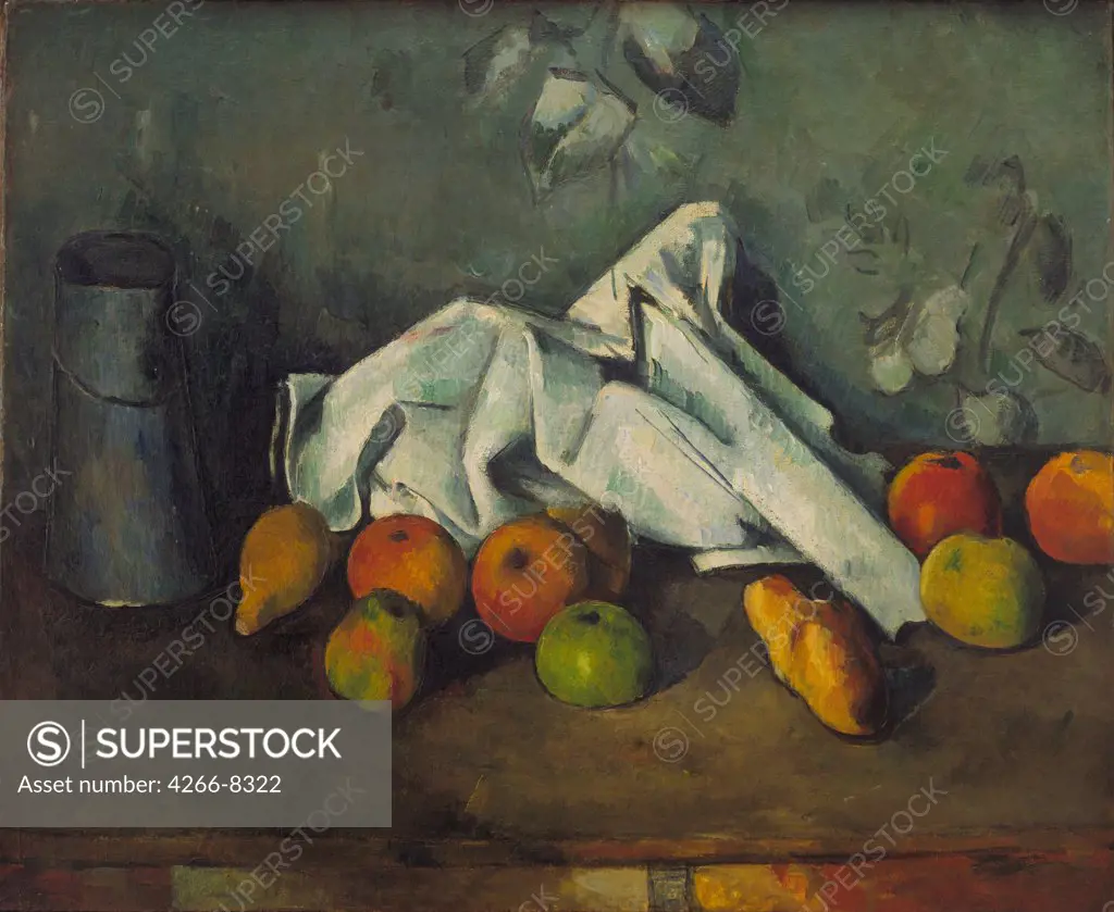 Still life with fruits by Paul Cezanne, Oil on canvas, 1879-1880, 1839-1906, USA, New York, Metropolitan Museum of Art, 50, 2x61