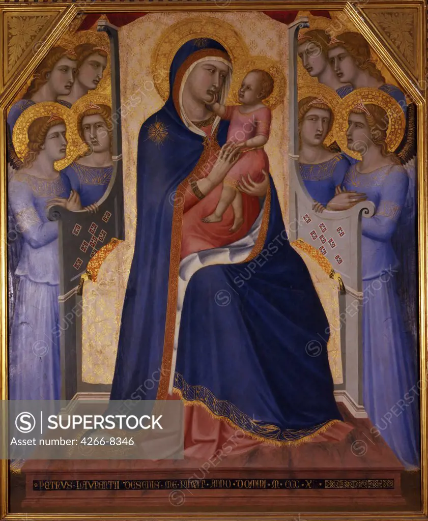 Blessed Virgin Mary by Pietro Lorenzetti, Tempera on panel, 1340, circa 1300- circa 1348, Italy, Florence, Galleria degli Uffizi, 145x122
