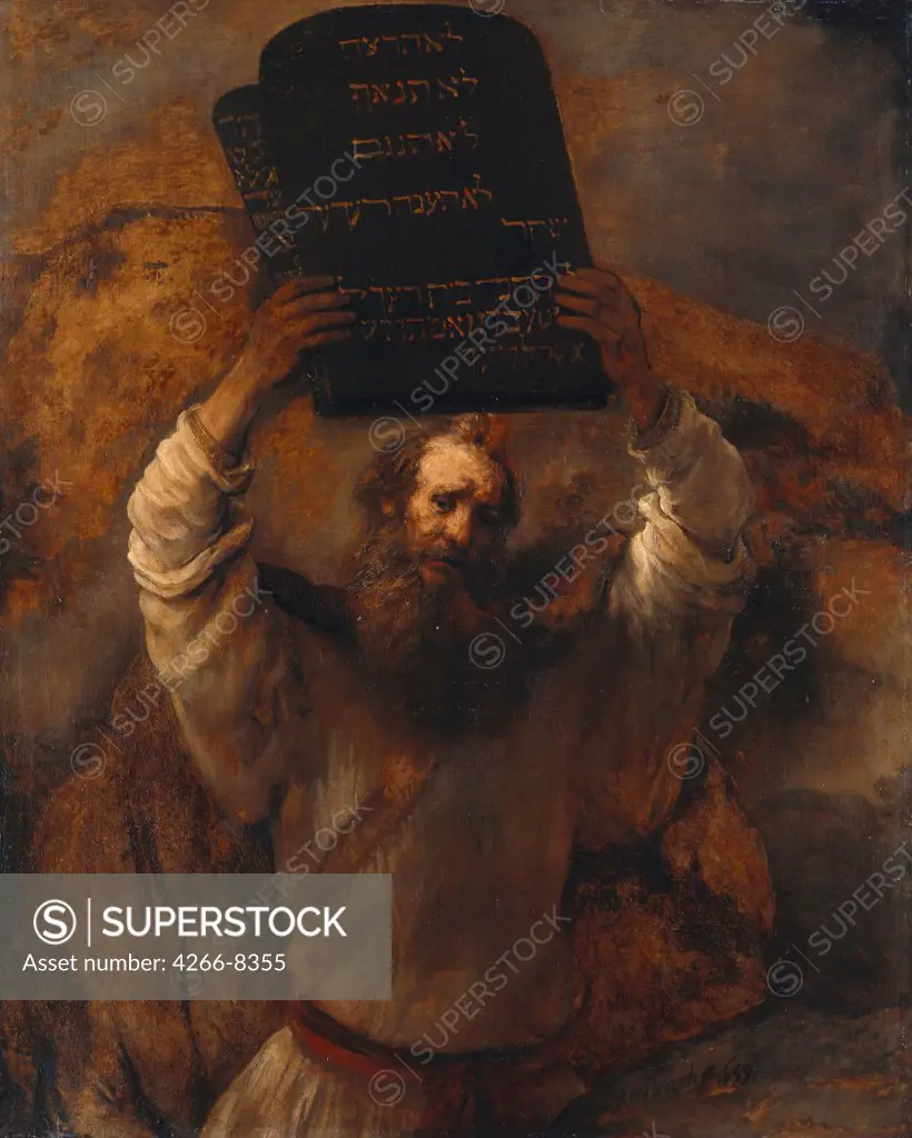 Man holding book by Rembrandt van Rhijn, Oil on canvas, 1659, 1606-1669, Germany, Berlin, Staatliche Museen, 169x137