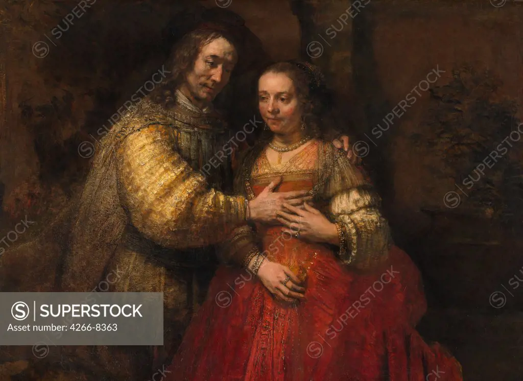 Couple by Rembrandt van Rhijn, Oil on canvas, 1666-1669, 1606-1669, Netherlands, Amsterdam, Rijksmuseum, 122x167