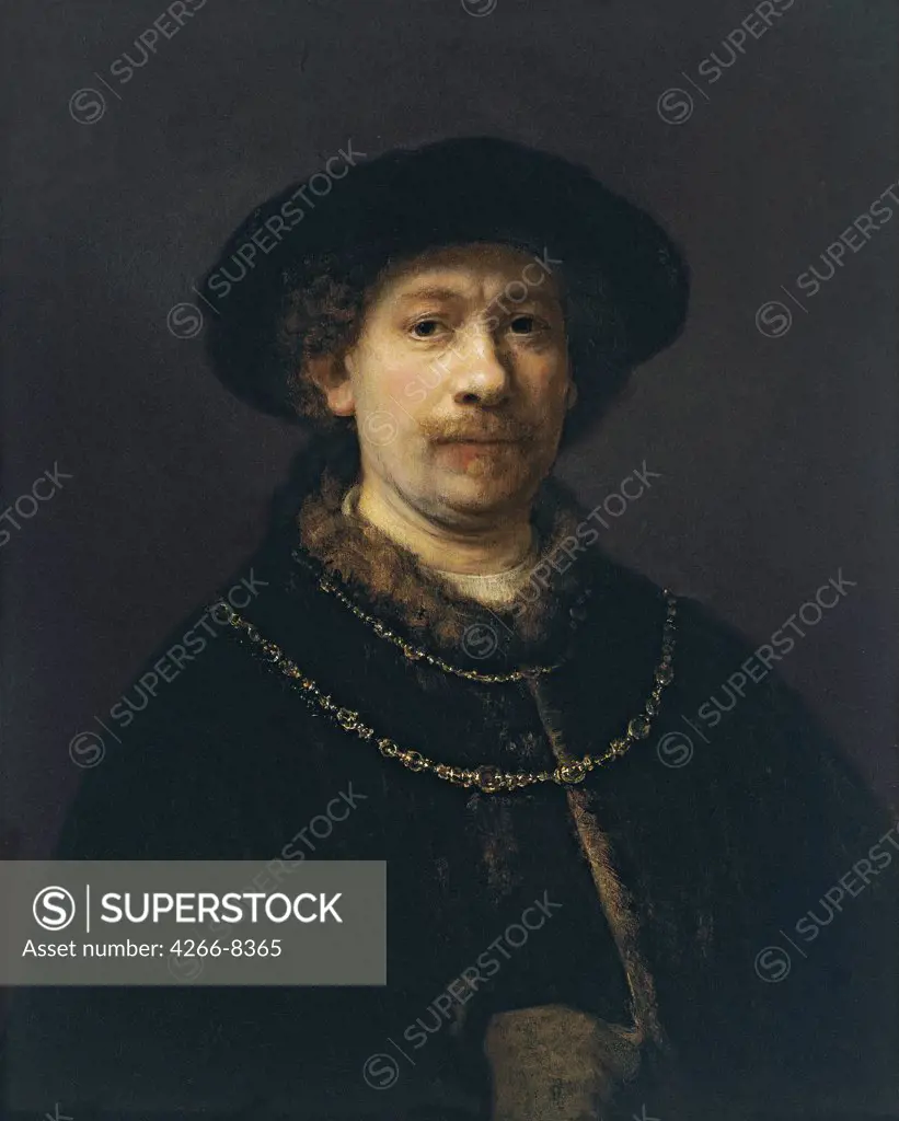Self portrait by Rembrandt van Rhijn, Oil on wood, circa 1642, 1606-1669, Thyssen-Bornemisza Collections, 72, 2x53, 3