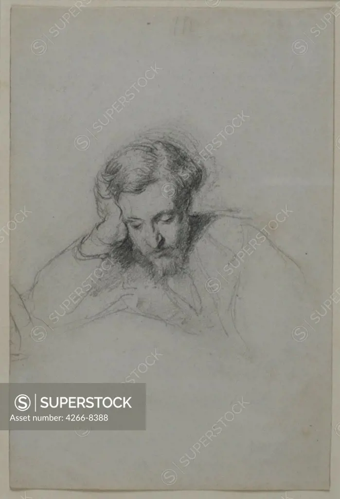 Portrait of Heinrich Heine by Marcellin Gilbert Desboutins, Pencil on Paper, 1853, 1823-1902, Germany, Dusseldorf, Heinrich-Heine-Institut, 19, 8x13, 2