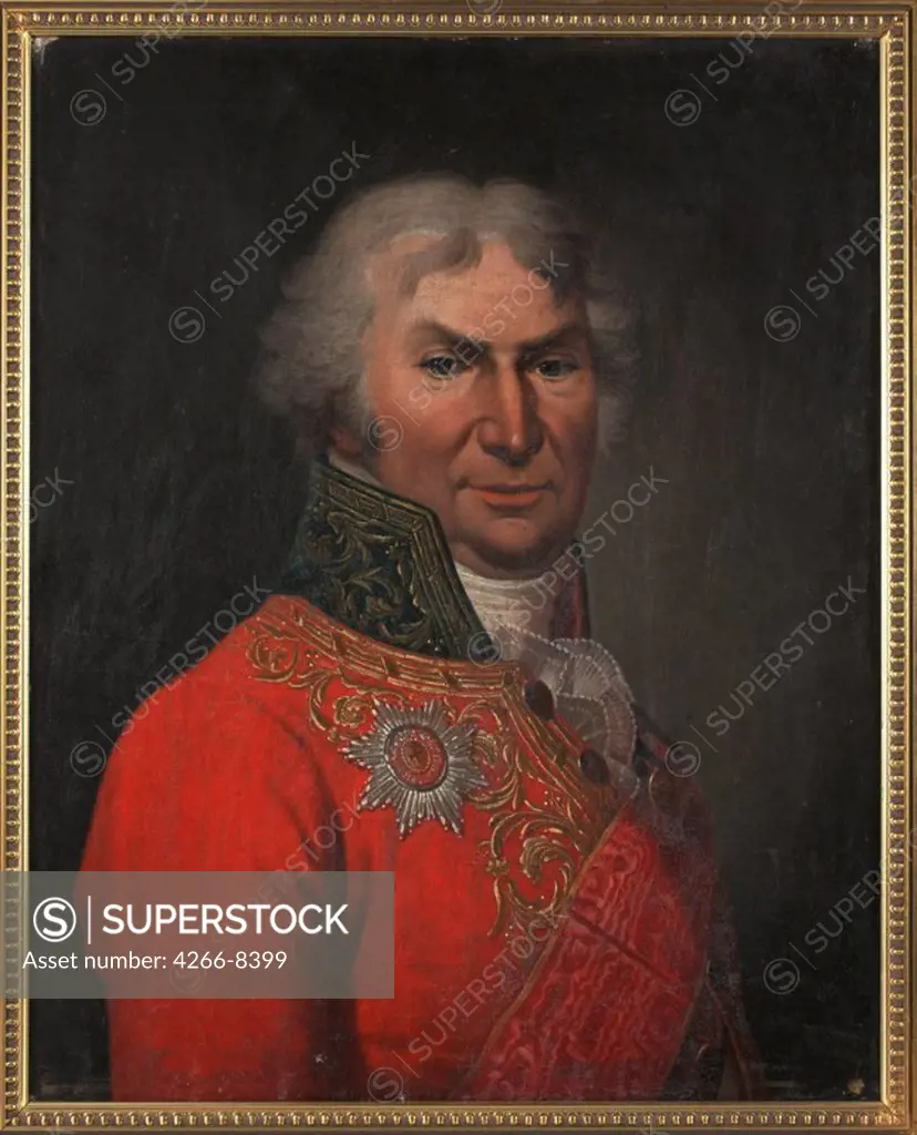 Portrait of Dmitri Khvostov by Stepan Semyonovich Shchukin, Oil on canvas, circa 1808, 1762-1828, Russia, St Petersburg, Institut of Russian Literature IRLI, 68x54