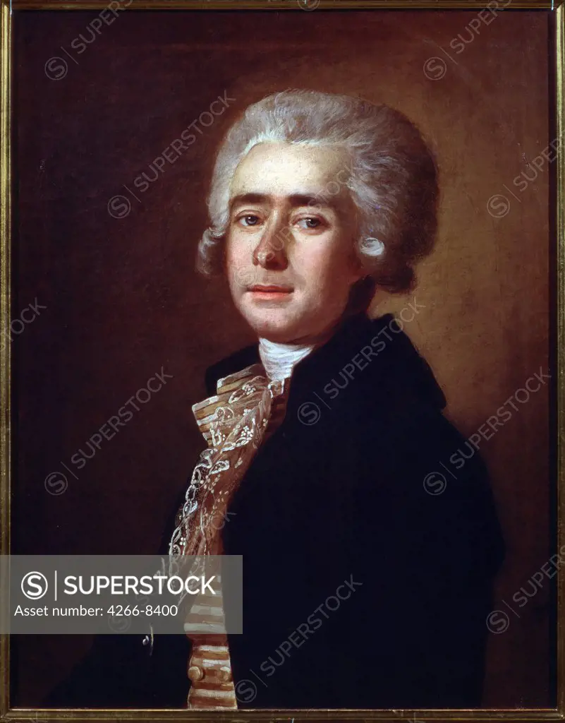 Portrait of composer Dmitry Bortniansky by Mikhail Ivanovich Belsky, Oil on canvas, 1788, 1753-1794, Russia, Moscow, State Tretyakov Gallery, 65, 7x52, 3