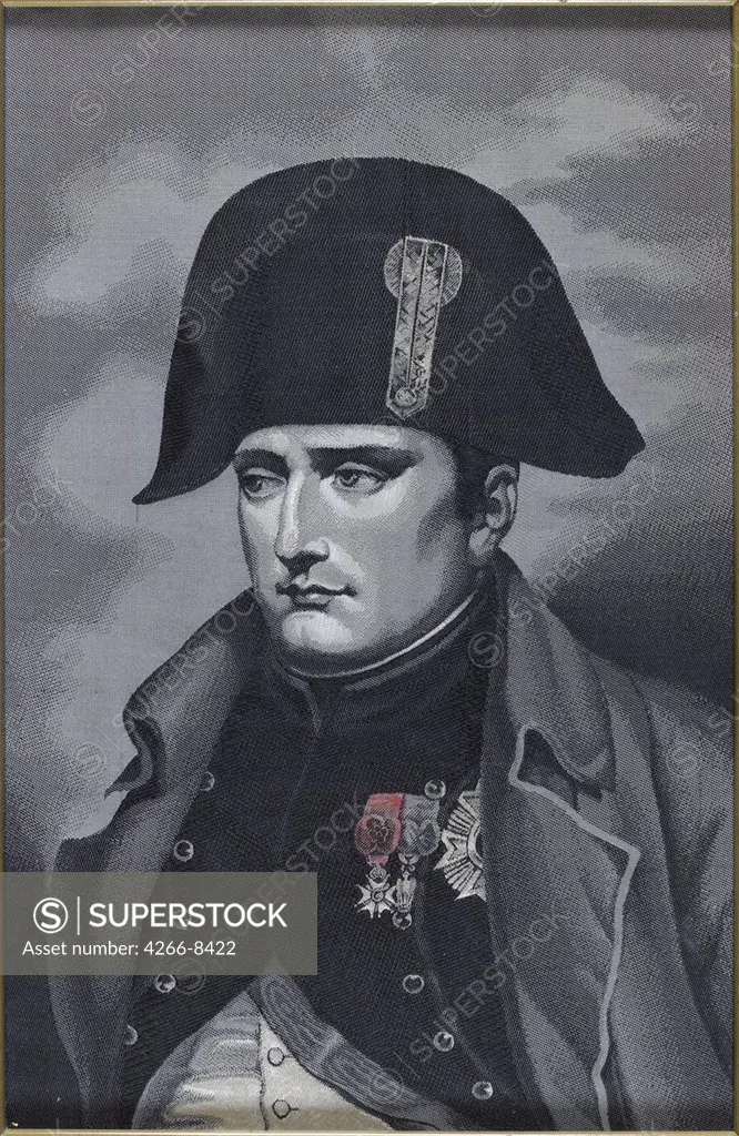 Portrait of Napoleon Bonaparte by Anonymous artist, Weaved silk, Musee national des chateaux de Malmaison et de Bois-Preau
