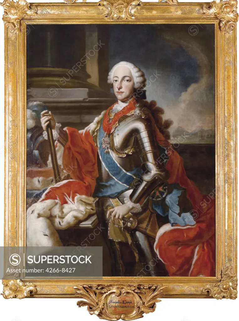 Portrait of Elector of Bavaria by George Desmarees, Oil on canvas, 1697-1776, 18th century, Private Collection, 151x112