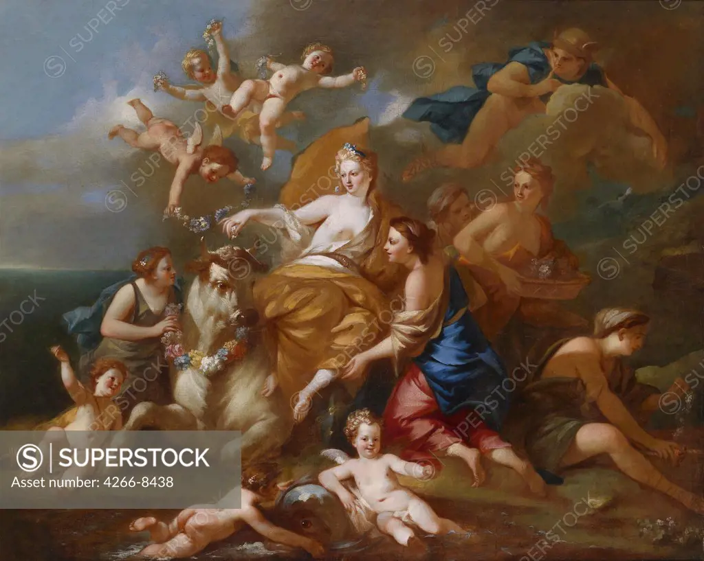 Rape of Europe by Pierre-Jacques Cazes, Oil on canvas, 1676-1754, Private Collection, 79x98