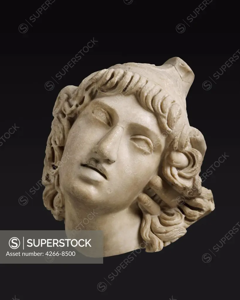 Classical sculpture from Ancient Rome by anonymous artist, Marble, circa 160 BC, Switzerland, Basel, Antikenmuseum