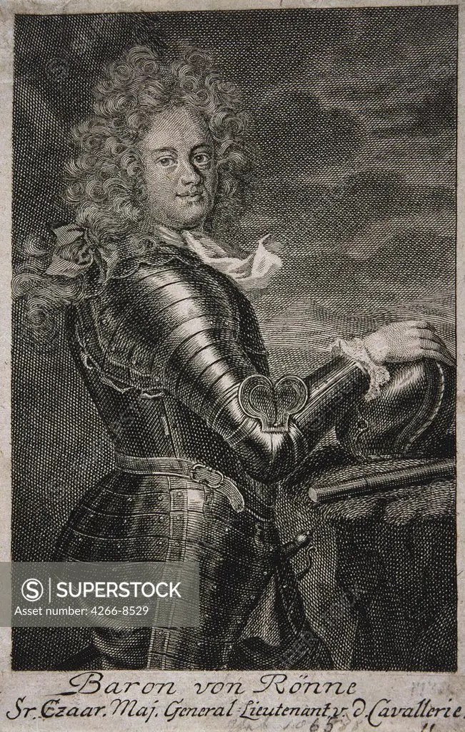 Portrait of baron Carl Ewald von Roenne by Anonymous artist, Etching, Russia, St. Petersburg, State Hermitage