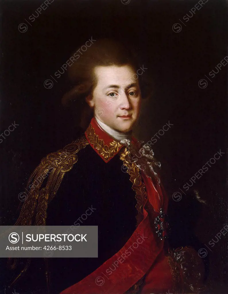 Portrait of Alexander Lanskoy by Anonymous artist, Oil on canvas, 1784, Russia, St. Petersburg, State Hermitage, 84x66, 5