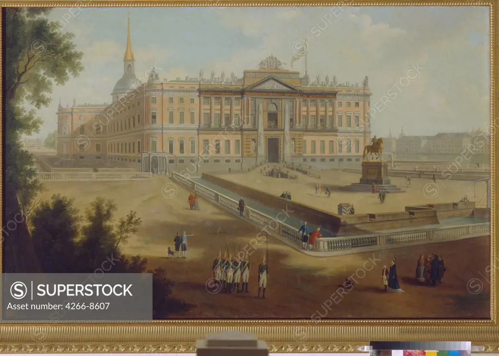 Mikhailovsky Palace by Anonymous artist, Oil on canvas, 1800s, Russia, Moscow, State Museum of A.S. Pushkin,