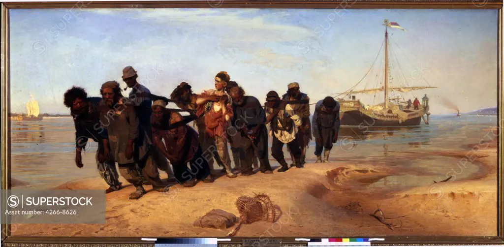 Barge Haulers by Ilya Yefimovich Repin, Oil on canvas, 1872-1873, 1844-1930, Russia, St. Petersburg, State Russian Museum, 131, 5x281