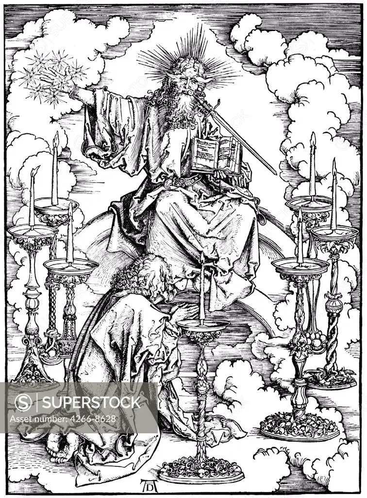 Revelation of Saint by Albrecht Durer, Woodcut, circa 1497, 1471-1528, Russia, Moscow, Russian State Library, 39, 5x28, 5