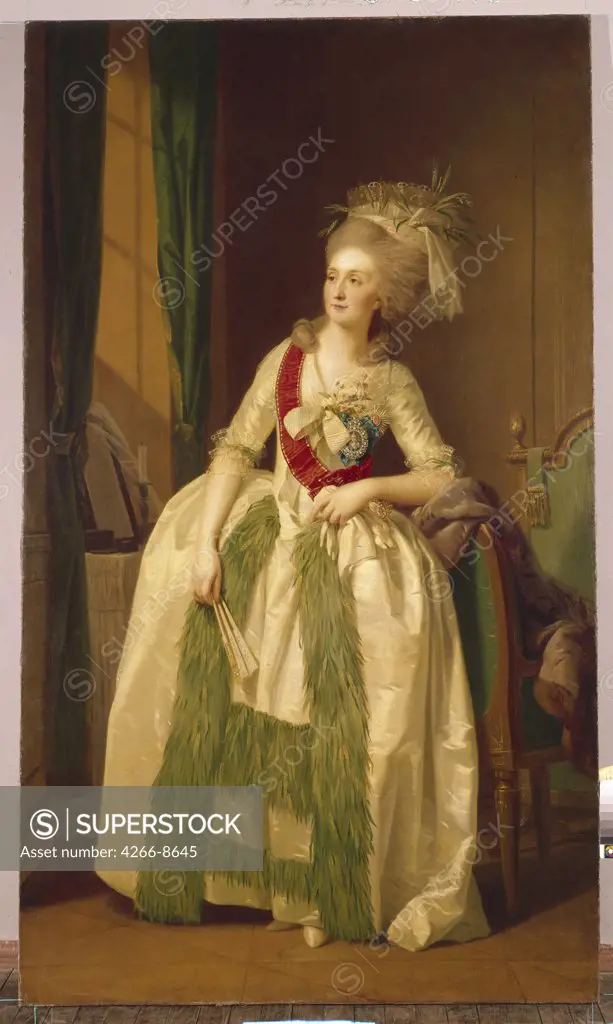 Portrait of Natalya Saltykova by Johann Friedrich August Tischbein, Oil on canvas, 1780s, 1750-1812, Russia, St. Petersburg, State Hermitage, 229x135