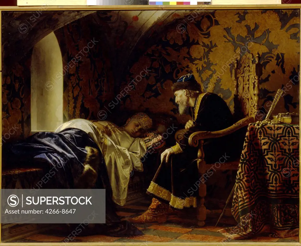 Sleeping man by Grigori Semyonovich Sedov, Oil on canvas, 1875, 1836-1884, Russia, St. Petersburg, State Russian Museum, 137x172