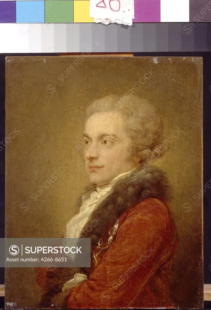Portrait of man by Heinrich Friedrich Fuger, Oil on cardboard, after 1816, 1751-1818, Russia, Moscow, State A. Pushkin Museum of Fine Arts, 19, 5x15, 3