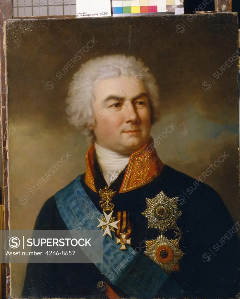Portrait of Pyotr Zavadovsky by Stepan Semyonovich Shchukin, Oil on canvas, 1762-1828, Russia, St. Petersburg, State Russian Museum