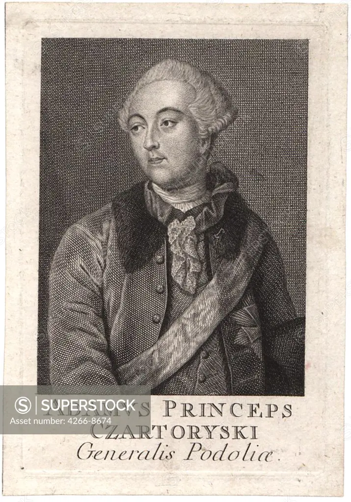 Portrait of prince Adam Czartoryski by Anonymous artist, Etching, Private Collection