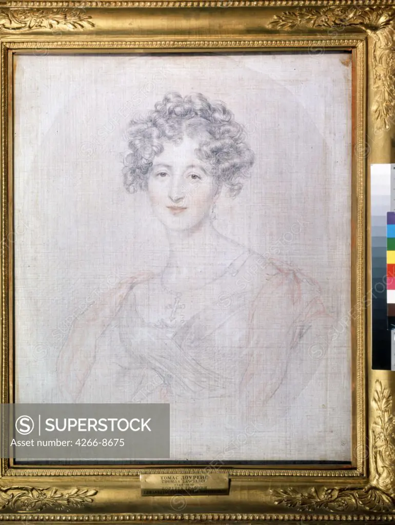 Portrait of Countess Elisabeth Vorontsova by Sir Thomas Lawrence, Pencil, sanguine and white colour on canvas, 1821, 1769-1830, Russia, Moscow, State A. Pushkin Museum of Fine Arts, 72x63