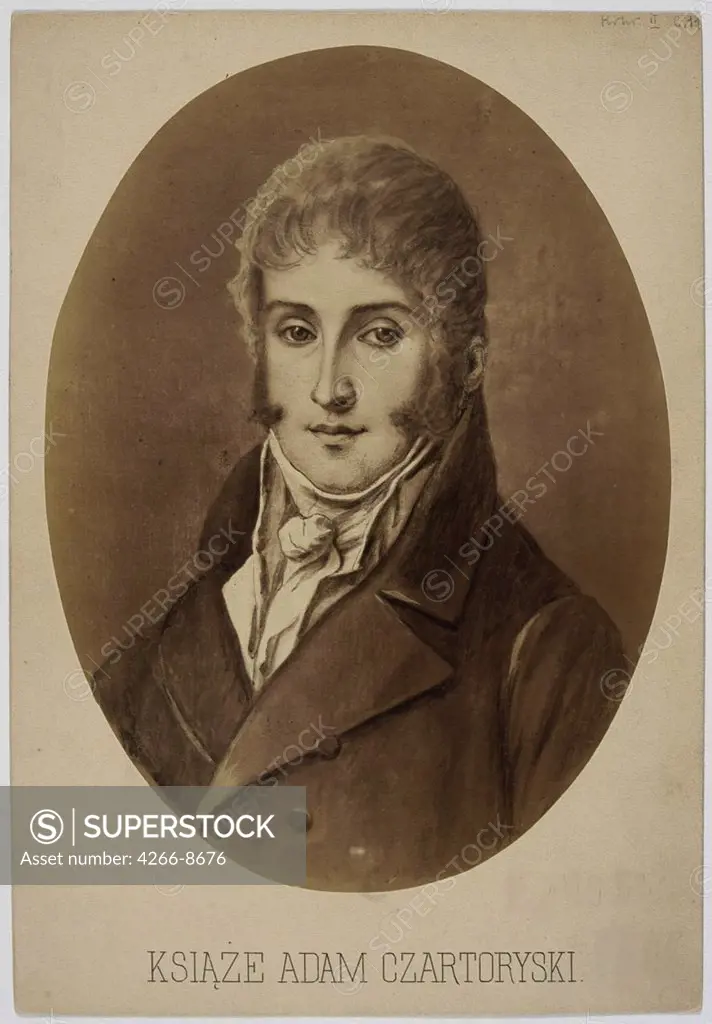 Portrait of prince Adam Czartoryski by Anonymous artist, Lithograph, Private Collection