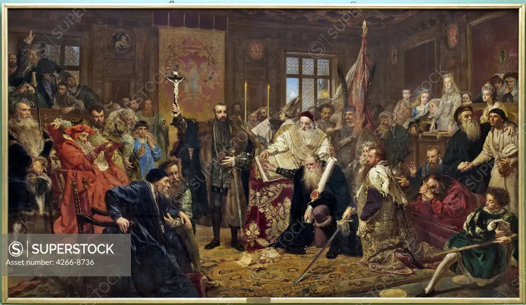 Union of Lublin by Jan Alojzy Matejko, Oil on canvas, 1869, 1838-1893, Poland, Lublin, Muzeum Lubelskie, 298x512