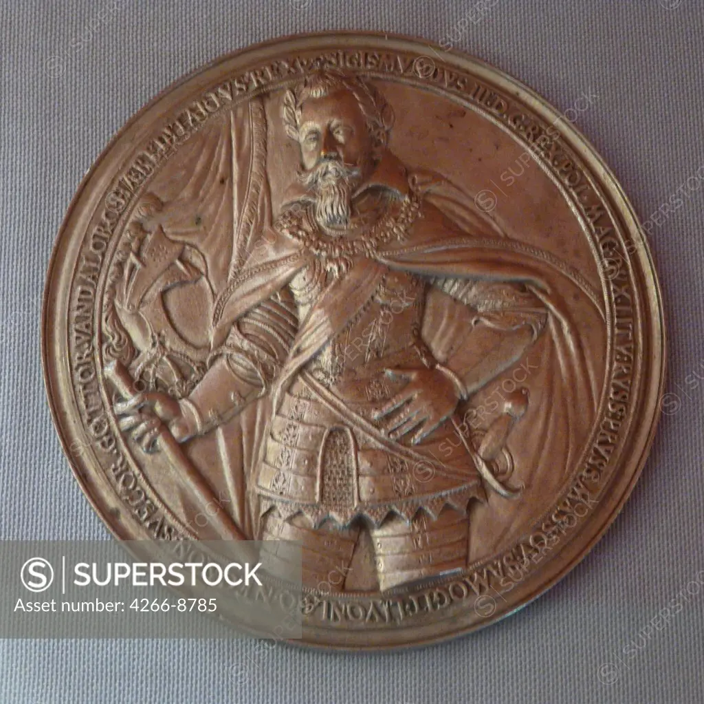 Coin with Sigismund III Vasa by Anonymous artist, Bronze, Russia, Moscow, State History Museum