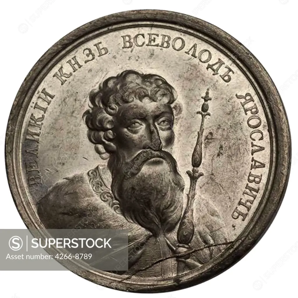 Medal with russian prince Anonymous artist, Tin, 18th century, Private Collection, D 38
