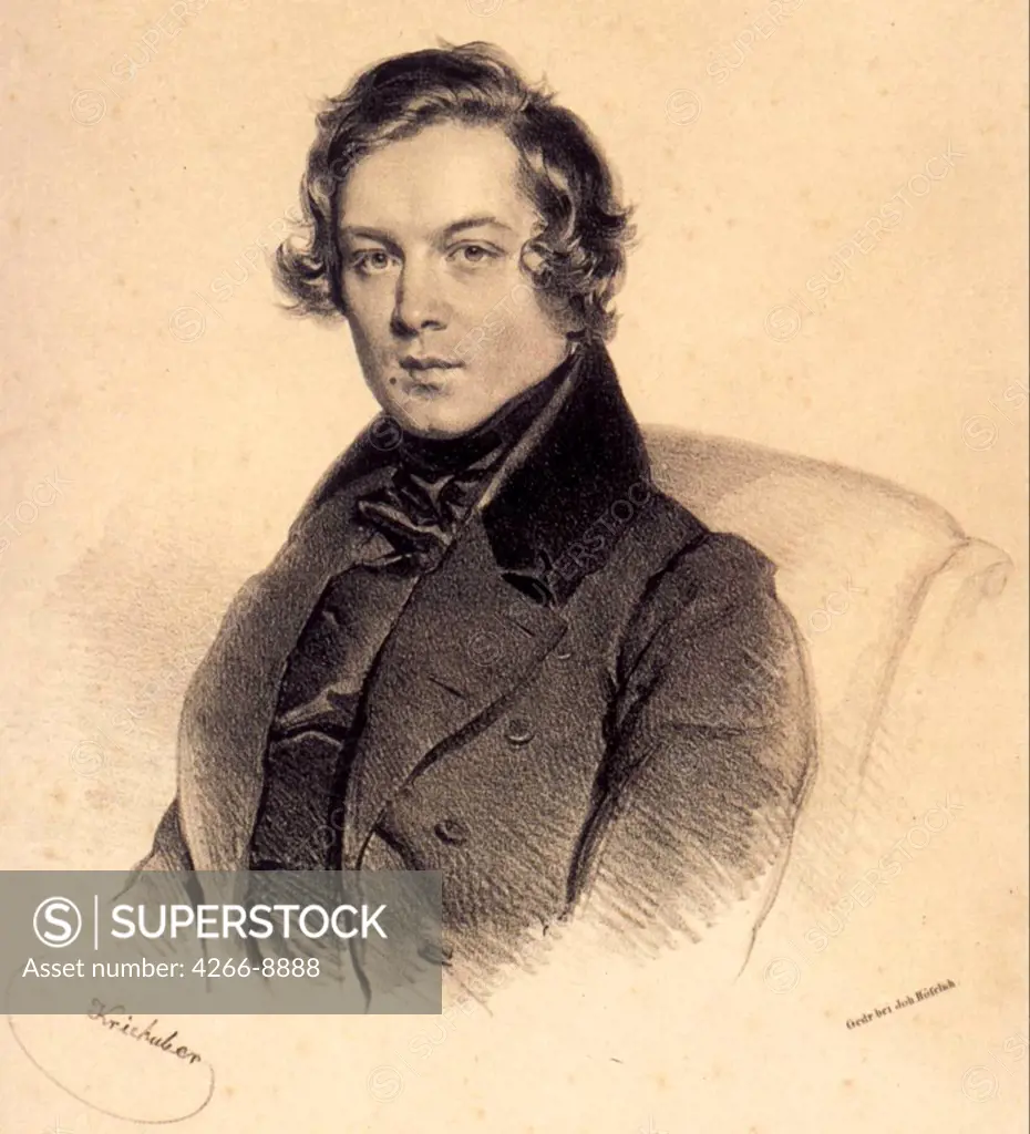 Portrait of Robert Schumann by anonymous artist, painting, Private Collection