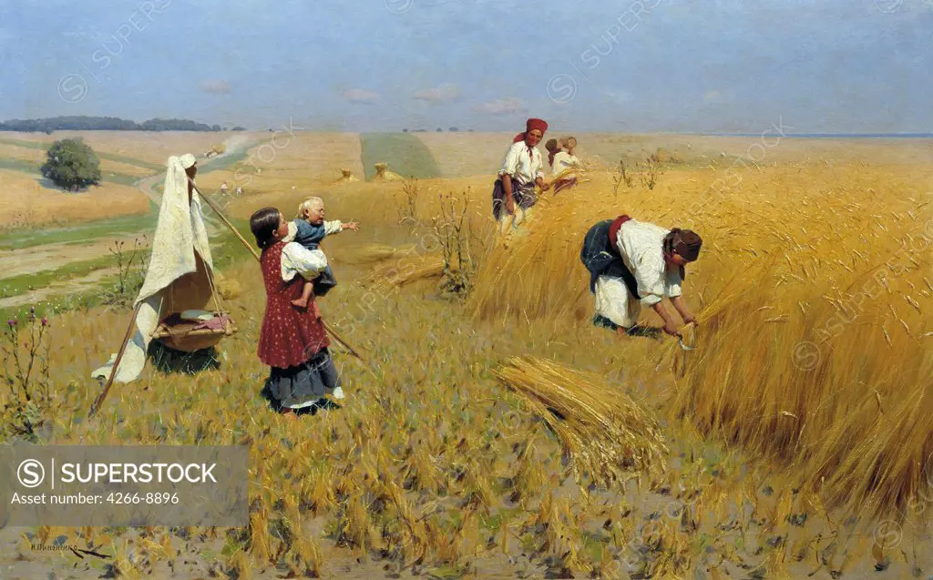 Harvesting during summer by anonymous artist, painting, Russia, Volgograd, Regional Art Museum