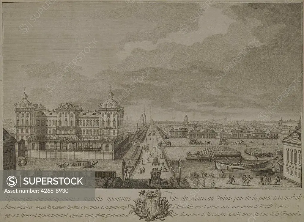 Anichkov Palace in Saint Petersburg by Anonymous artist, print, Russia, St. Petersburg, State Hermitage, 50x69