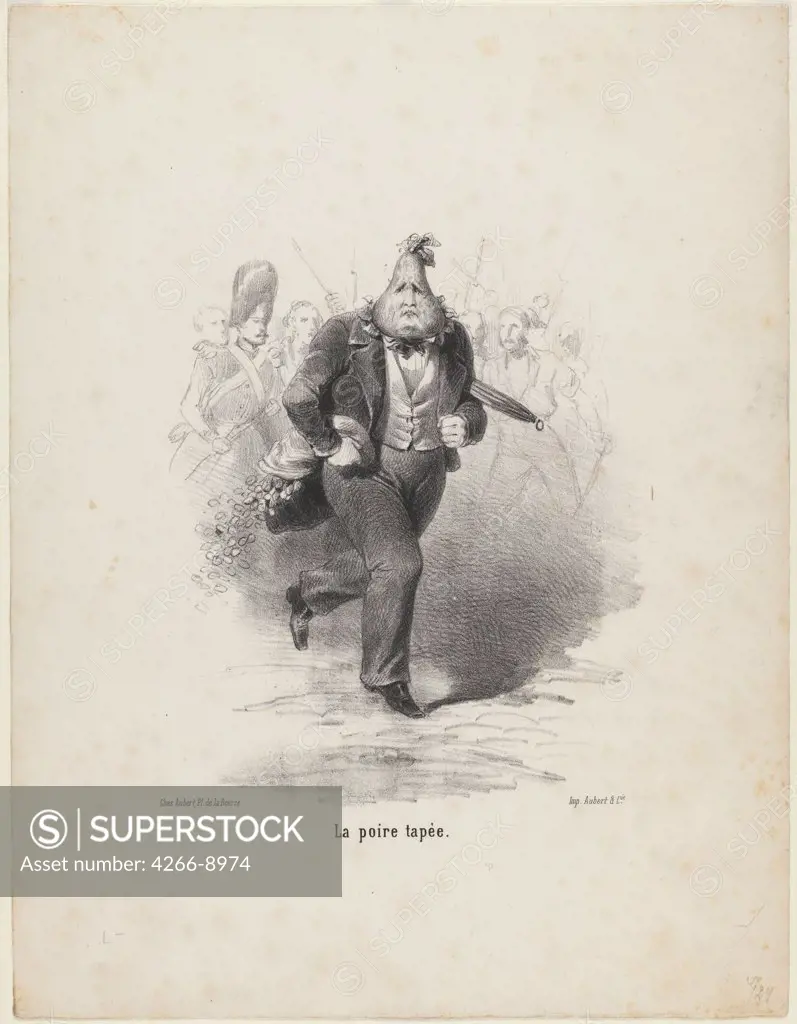 Man escaping with bag of money by anonymous artist, print, Private Collection, 20x16
