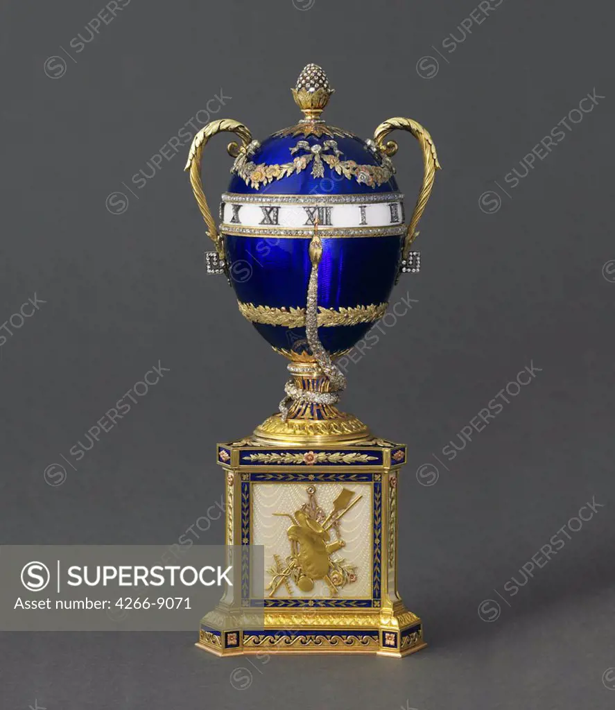 Faberge egg by anonymous artist, painting, Private Collection, H 18, 3