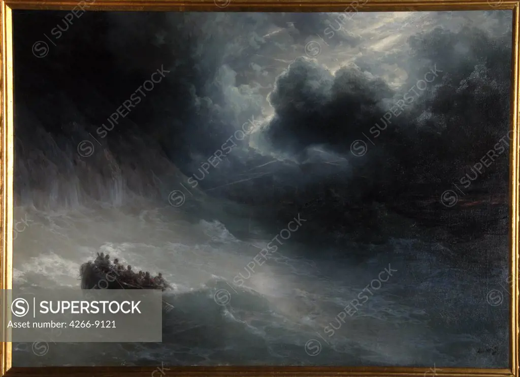 Sea storm by I. Ayvasovsky, Ukraine, Feodosiya, National Art Gallery, 70x110
