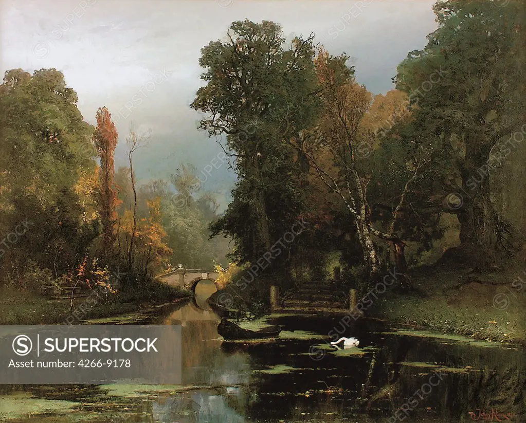 Autumn landscape by anonymous artist, painting, Private Collection