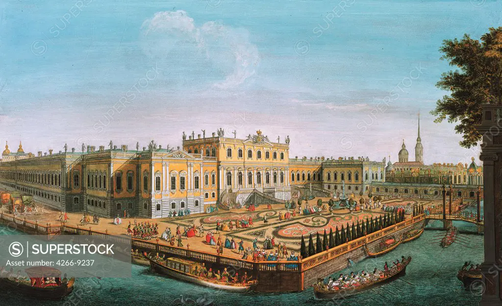 View of Winter Palace by anonymous artist, painting, Russia, St. Petersburg, State Russian Museum